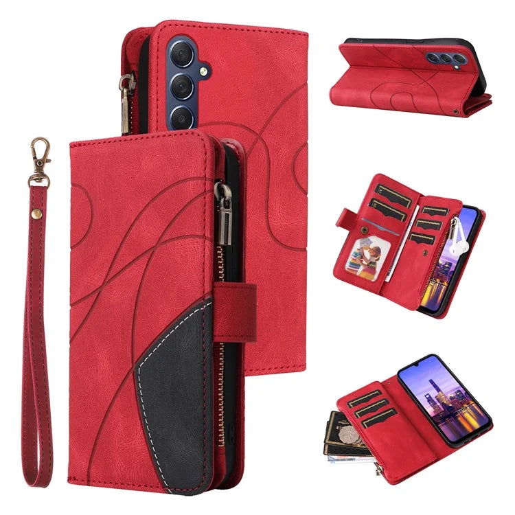 KT Multi-Function Series-5 For Samsung Galaxy A16 5G Case Zipper Wallet Leather Phone Cover Stand