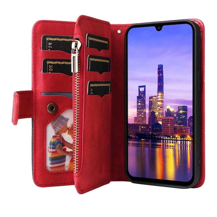 KT Multi-Function Series-5 For Samsung Galaxy A16 5G Case Zipper Wallet Leather Phone Cover Stand