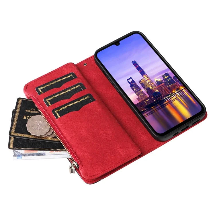 KT Multi-Function Series-5 For Samsung Galaxy A16 5G Case Zipper Wallet Leather Phone Cover Stand