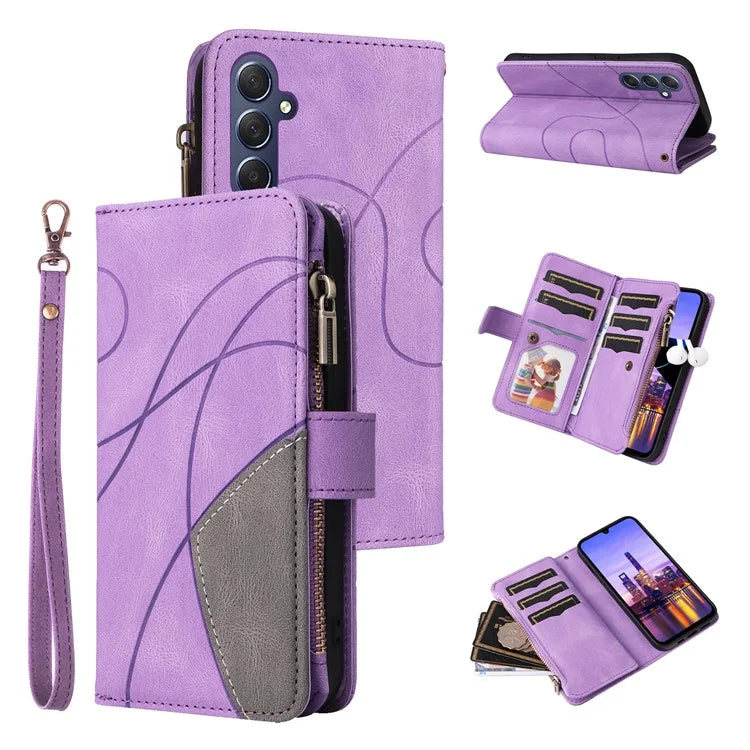 KT Multi-Function Series-5 For Samsung Galaxy A16 5G Case Zipper Wallet Leather Phone Cover Stand