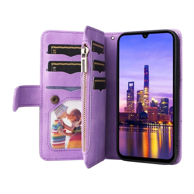 KT Multi-Function Series-5 For Samsung Galaxy A16 5G Case Zipper Wallet Leather Phone Cover Stand