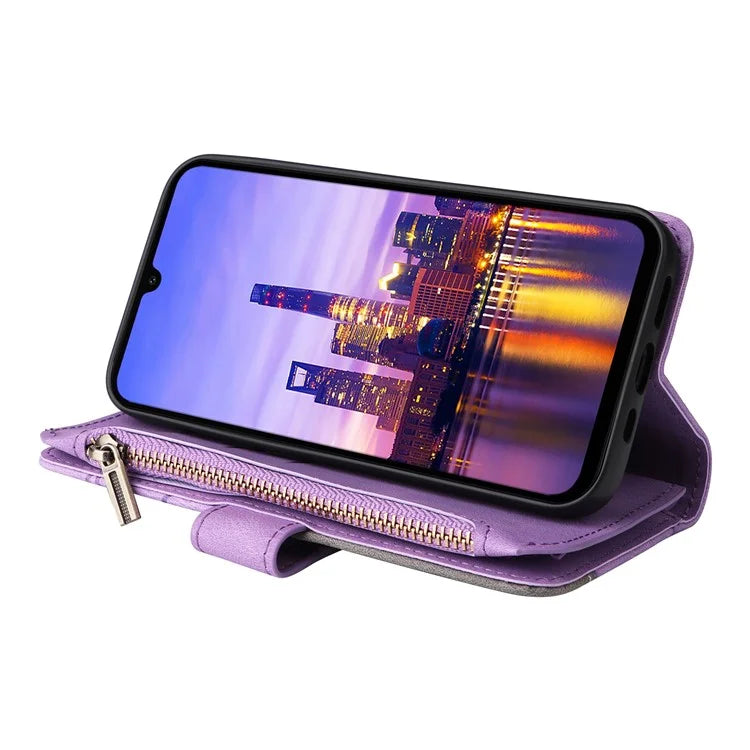 KT Multi-Function Series-5 For Samsung Galaxy A16 5G Case Zipper Wallet Leather Phone Cover Stand