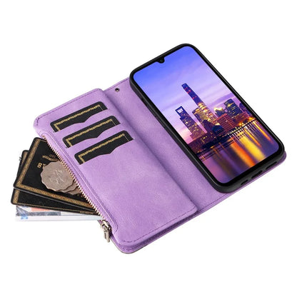 KT Multi-Function Series-5 For Samsung Galaxy A16 5G Case Zipper Wallet Leather Phone Cover Stand