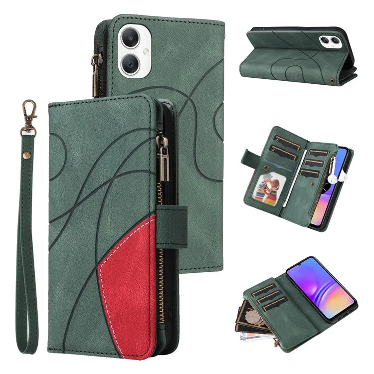 KT Multi-Function Series-5 For Samsung Galaxy A06 Case Zipper Wallet Leather Phone Cover Stand