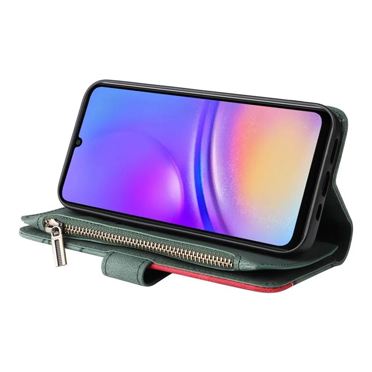 KT Multi-Function Series-5 For Samsung Galaxy A06 Case Zipper Wallet Leather Phone Cover Stand