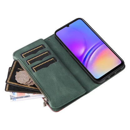 KT Multi-Function Series-5 For Samsung Galaxy A06 Case Zipper Wallet Leather Phone Cover Stand