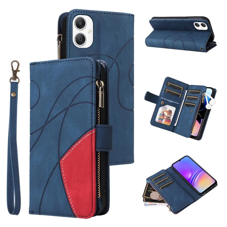 KT Multi-Function Series-5 For Samsung Galaxy A06 Case Zipper Wallet Leather Phone Cover Stand