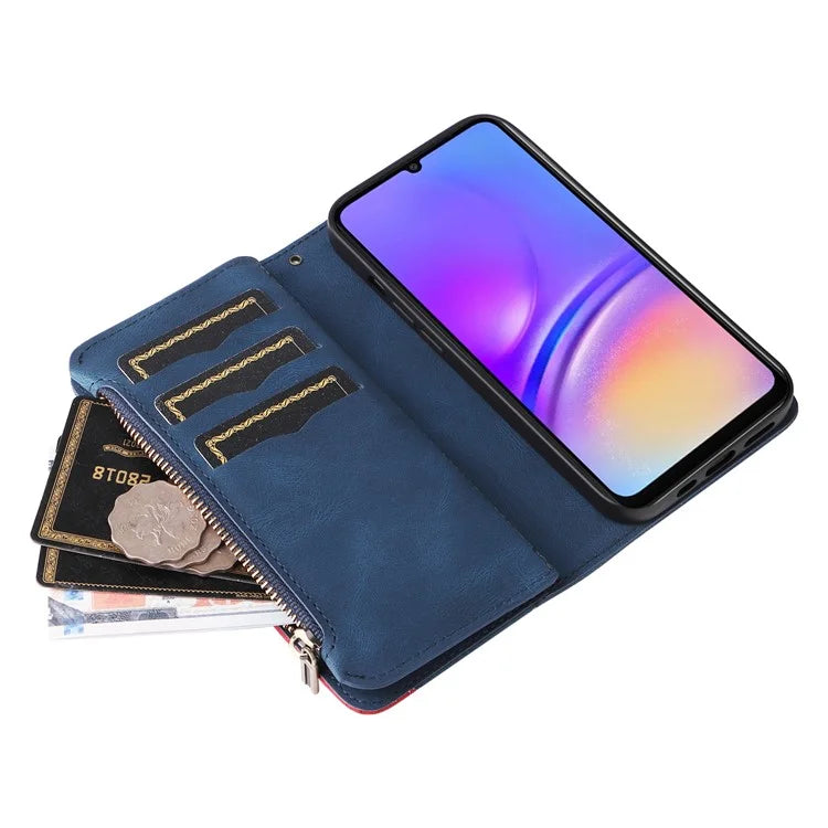 KT Multi-Function Series-5 For Samsung Galaxy A06 Case Zipper Wallet Leather Phone Cover Stand