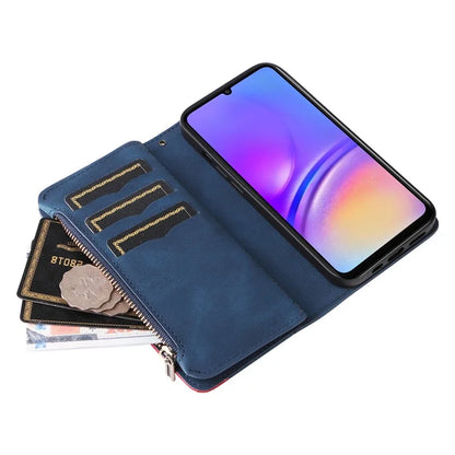 KT Multi-Function Series-5 For Samsung Galaxy A06 Case Zipper Wallet Leather Phone Cover Stand