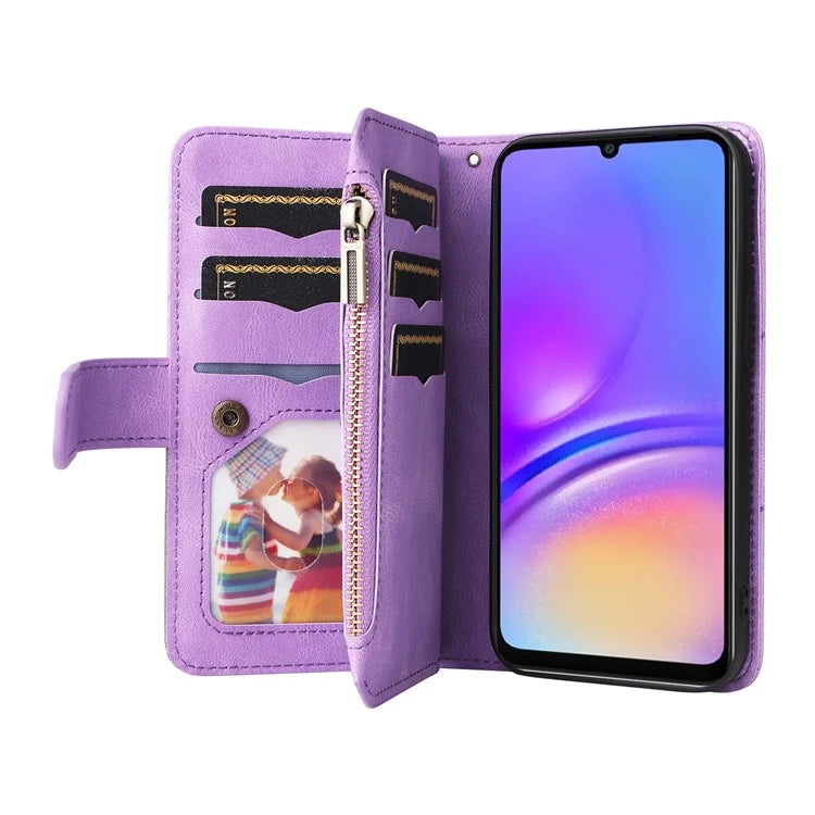 KT Multi-Function Series-5 For Samsung Galaxy A06 Case Zipper Wallet Leather Phone Cover Stand
