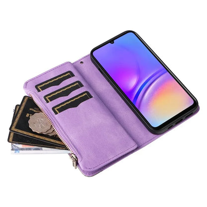 KT Multi-Function Series-5 For Samsung Galaxy A06 Case Zipper Wallet Leather Phone Cover Stand