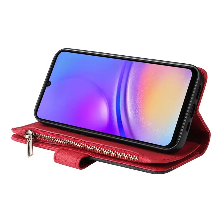 KT Multi-Function Series-5 For Samsung Galaxy A06 Case Zipper Wallet Leather Phone Cover Stand