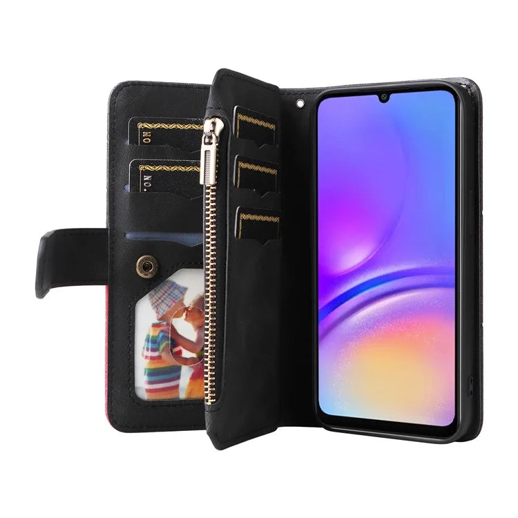 KT Multi-Function Series-5 For Samsung Galaxy A06 Case Zipper Wallet Leather Phone Cover Stand