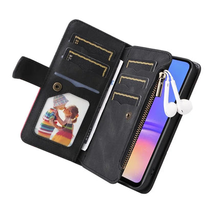 KT Multi-Function Series-5 For Samsung Galaxy A06 Case Zipper Wallet Leather Phone Cover Stand