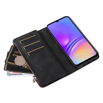 KT Multi-Function Series-5 For Samsung Galaxy A06 Case Zipper Wallet Leather Phone Cover Stand