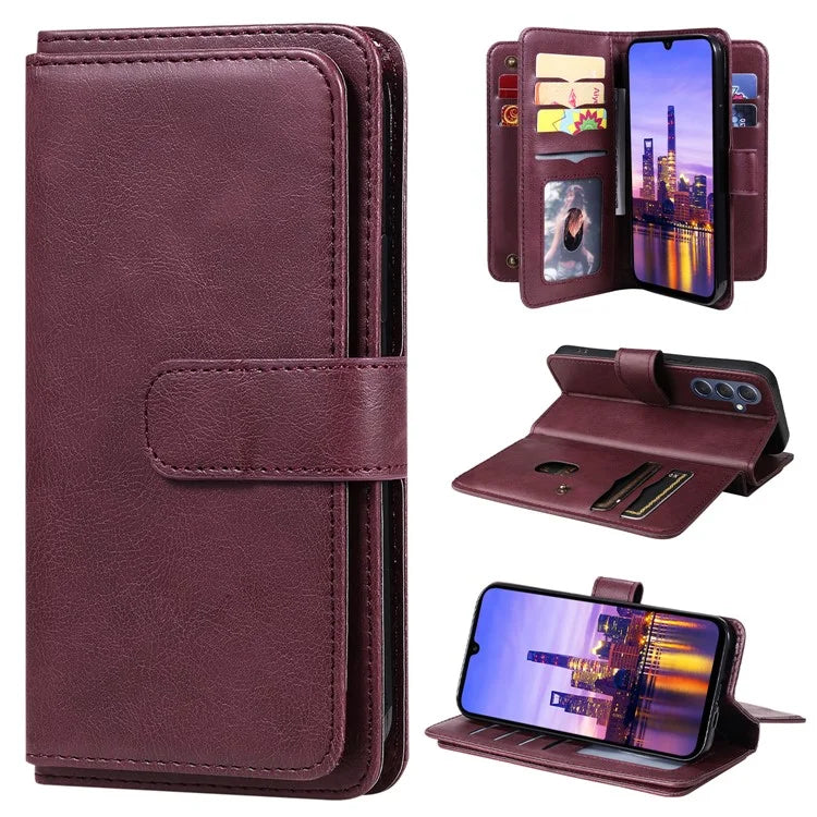 KT Multi-Functional Series-1 For Samsung Galaxy A16 5G Case 10 Card Holder Leather Phone Cover Stand