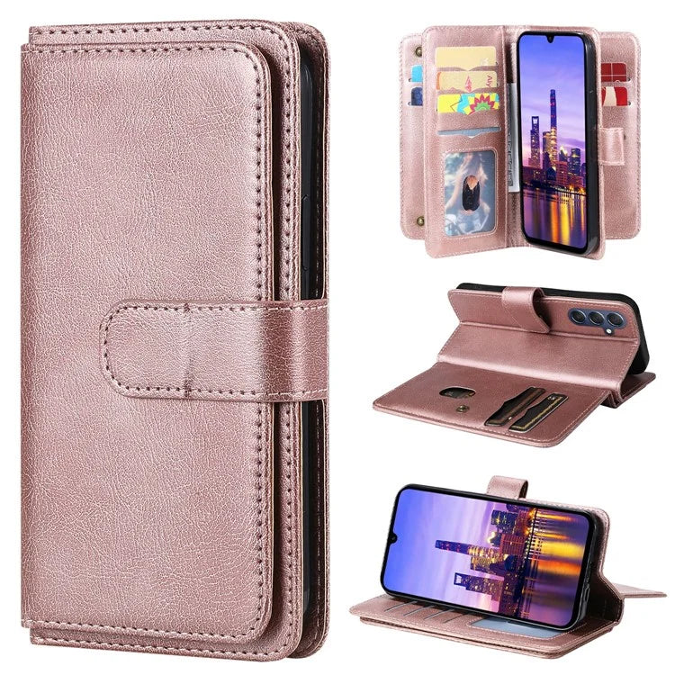 KT Multi-Functional Series-1 For Samsung Galaxy A16 5G Case 10 Card Holder Leather Phone Cover Stand