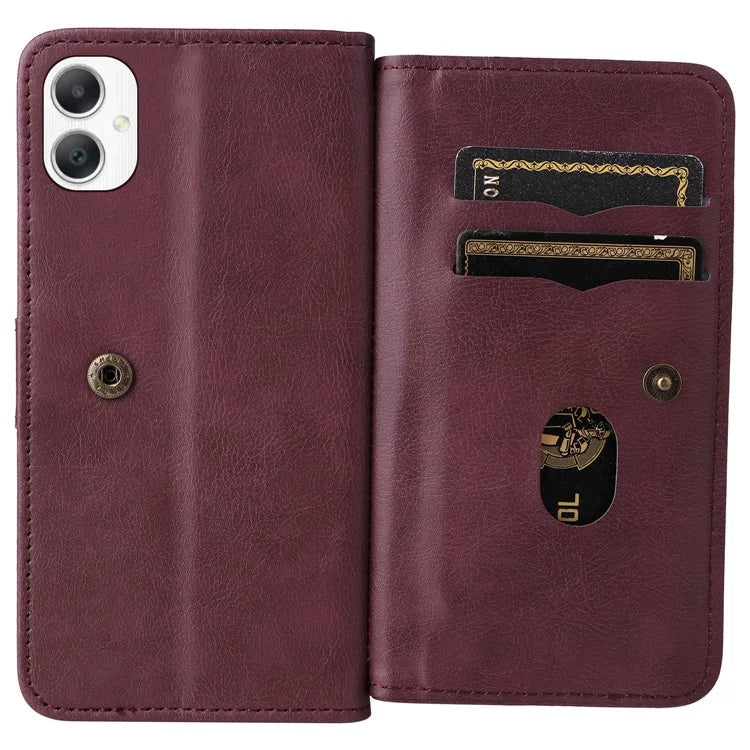 KT Multi-Functional Series-1 For Samsung Galaxy A06 Case 10 Card Holder Leather Phone Cover Stand