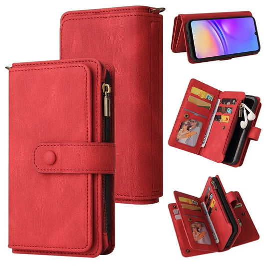 KT Multi-Functional Series-2 For Samsung Galaxy A06 Phone Case Zipper Wallet Leather Stand Cover