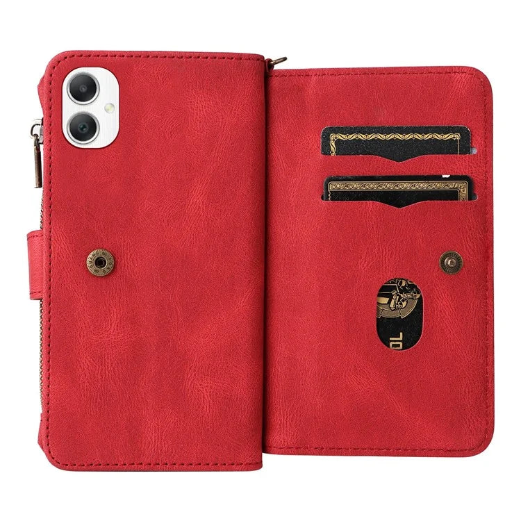 KT Multi-Functional Series-2 For Samsung Galaxy A06 Phone Case Zipper Wallet Leather Stand Cover