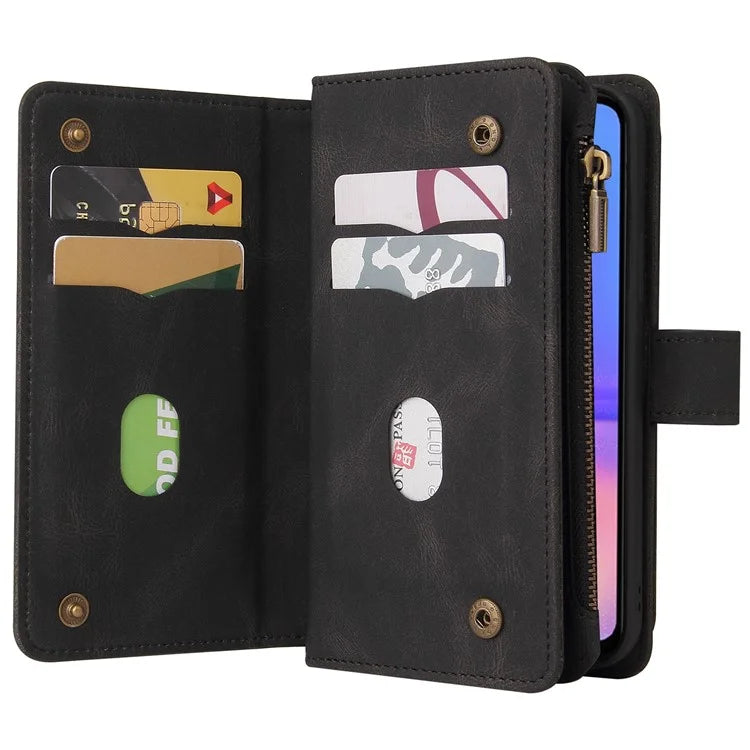 KT Multi-Functional Series-2 For Samsung Galaxy A06 Phone Case Zipper Wallet Leather Stand Cover