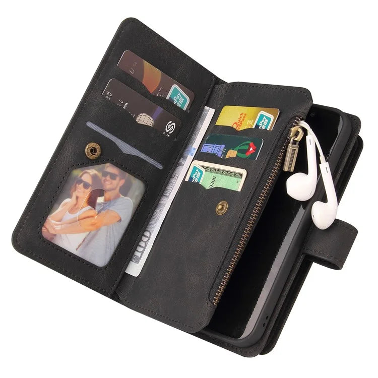 KT Multi-Functional Series-2 For Samsung Galaxy A06 Phone Case Zipper Wallet Leather Stand Cover