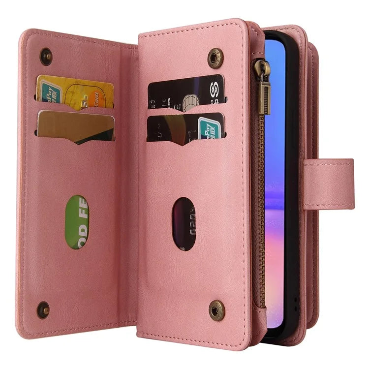 KT Multi-Functional Series-2 For Samsung Galaxy A06 Phone Case Zipper Wallet Leather Stand Cover