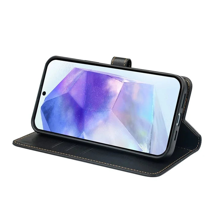 For Samsung Galaxy A16 5G Case Magnetic Clasp Four-Leaf Clover Leather Phone Cover