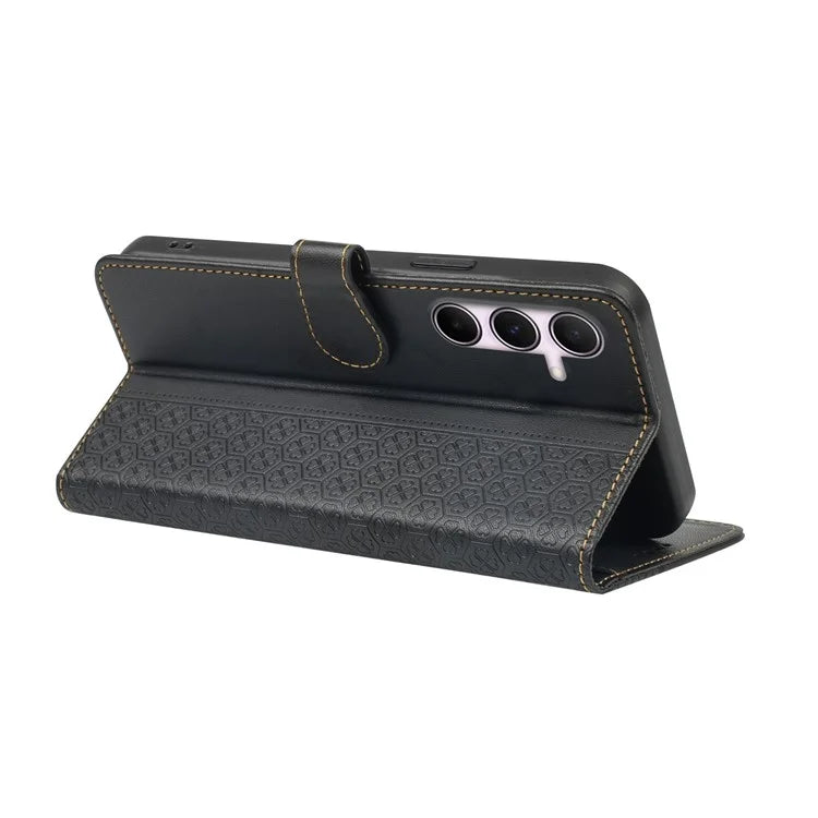 For Samsung Galaxy A16 5G Case Magnetic Clasp Four-Leaf Clover Leather Phone Cover