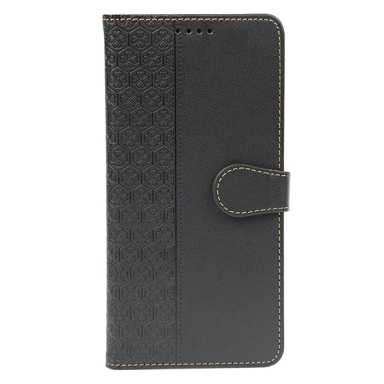For Samsung Galaxy A16 5G Case Magnetic Clasp Four-Leaf Clover Leather Phone Cover