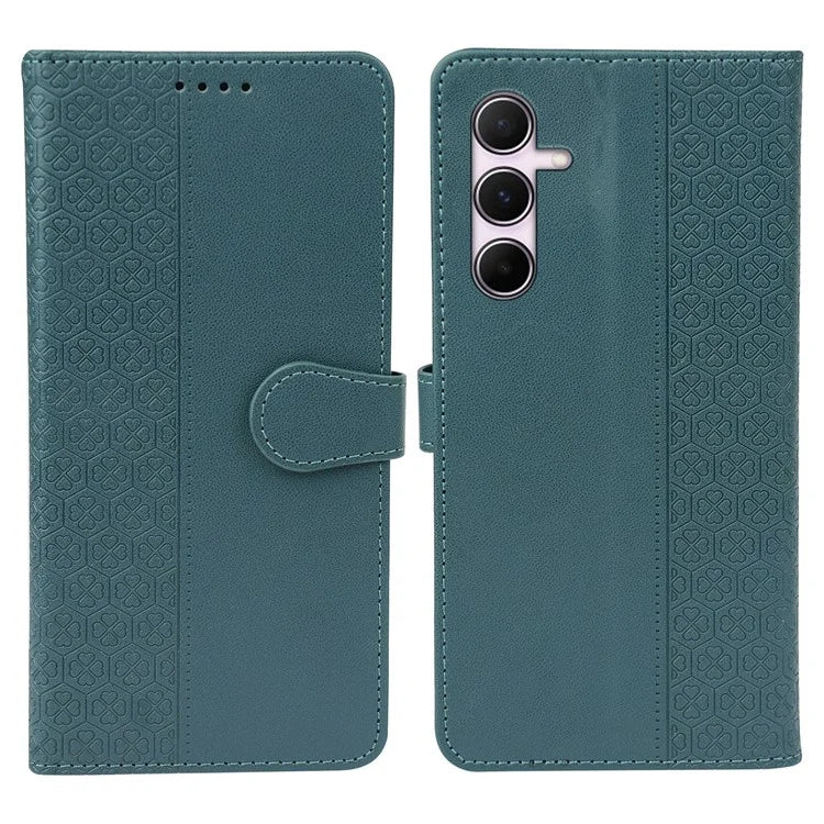 For Samsung Galaxy A16 5G Case Magnetic Clasp Four-Leaf Clover Leather Phone Cover
