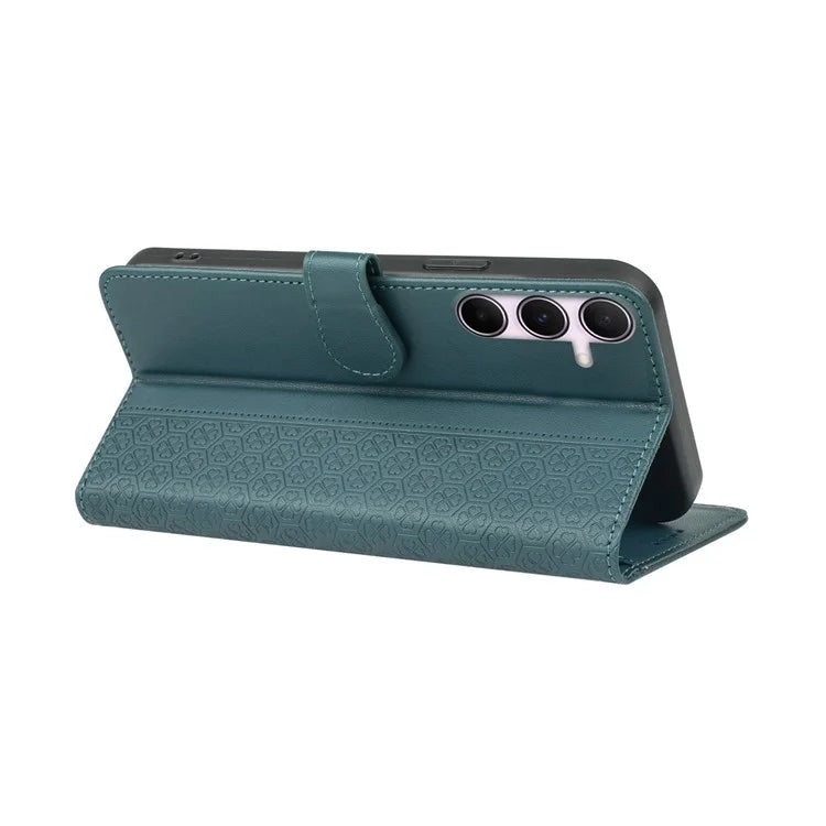 For Samsung Galaxy A16 5G Case Magnetic Clasp Four-Leaf Clover Leather Phone Cover