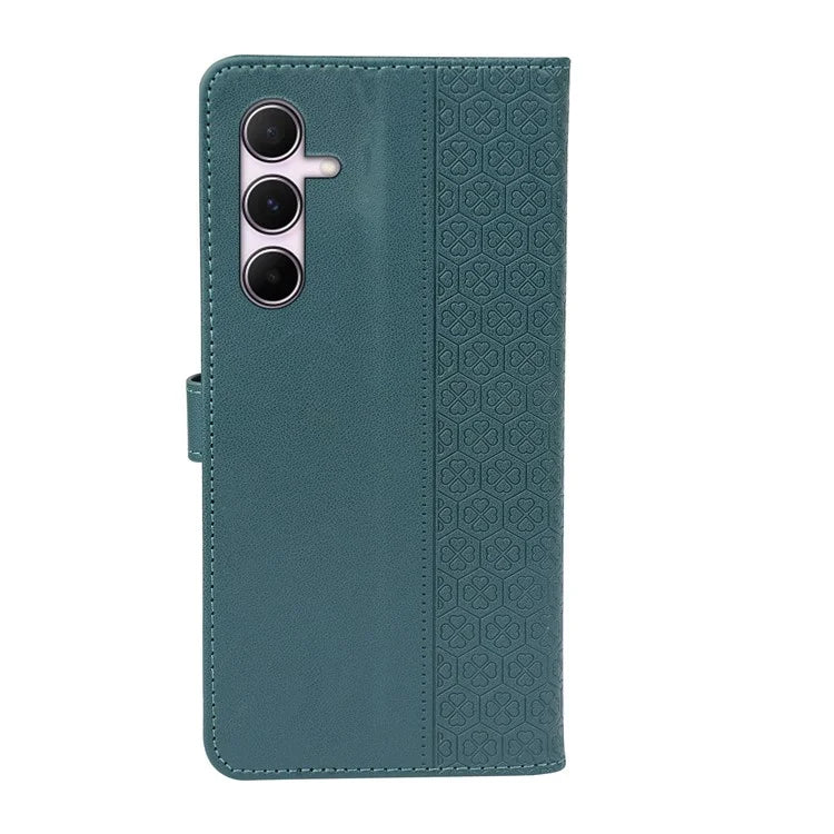 For Samsung Galaxy A16 5G Case Magnetic Clasp Four-Leaf Clover Leather Phone Cover