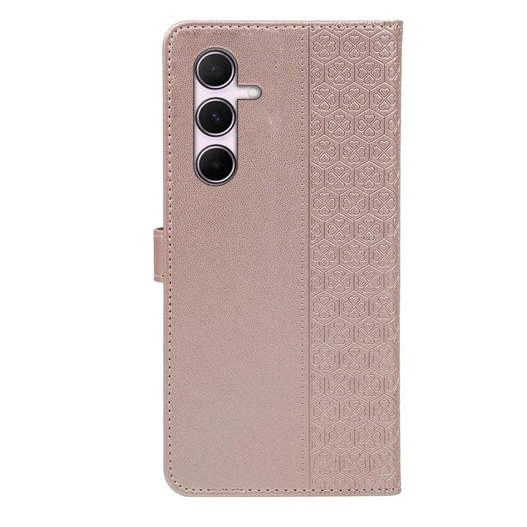 For Samsung Galaxy A16 5G Case Magnetic Clasp Four-Leaf Clover Leather Phone Cover