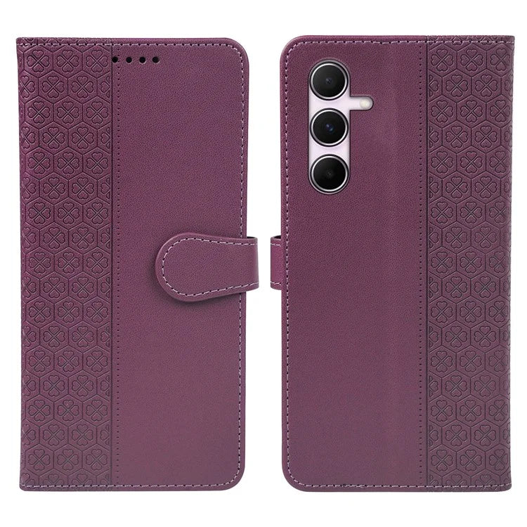 For Samsung Galaxy A16 5G Case Magnetic Clasp Four-Leaf Clover Leather Phone Cover