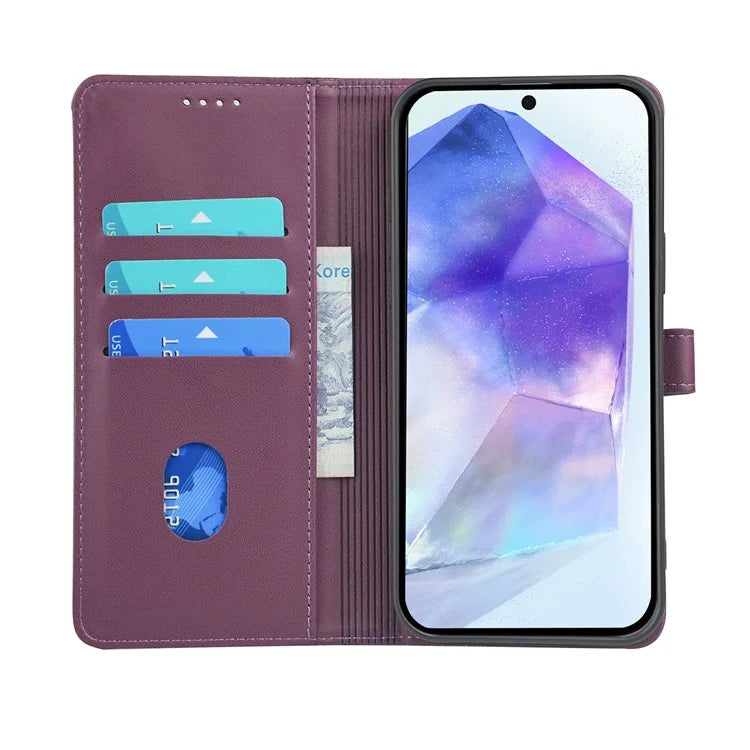 For Samsung Galaxy A16 5G Case Magnetic Clasp Four-Leaf Clover Leather Phone Cover