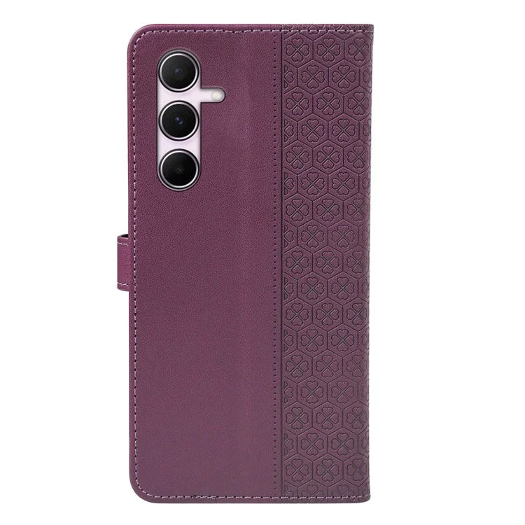 For Samsung Galaxy A16 5G Case Magnetic Clasp Four-Leaf Clover Leather Phone Cover