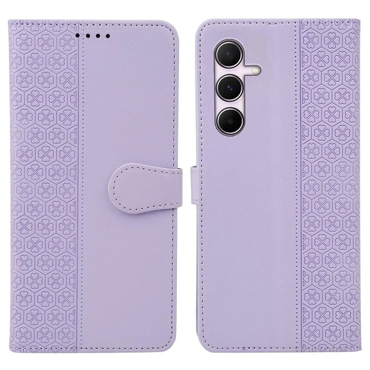 For Samsung Galaxy A16 5G Case Magnetic Clasp Four-Leaf Clover Leather Phone Cover