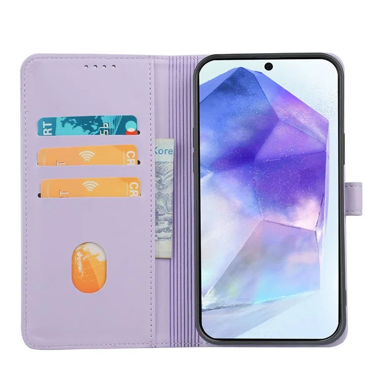 For Samsung Galaxy A16 5G Case Magnetic Clasp Four-Leaf Clover Leather Phone Cover