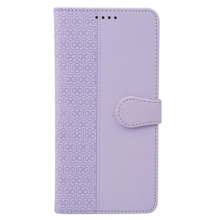 For Samsung Galaxy A16 5G Case Magnetic Clasp Four-Leaf Clover Leather Phone Cover