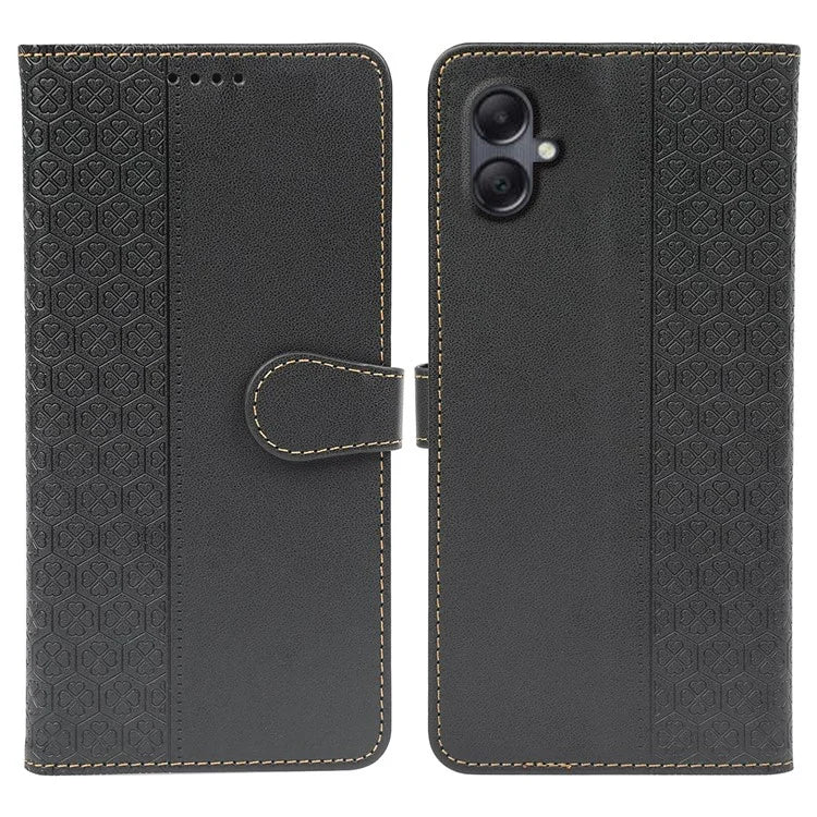 For Samsung Galaxy A06 Case Magnetic Clasp Four-Leaf Clover Leather Phone Cover