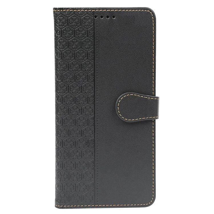 For Samsung Galaxy A06 Case Magnetic Clasp Four-Leaf Clover Leather Phone Cover