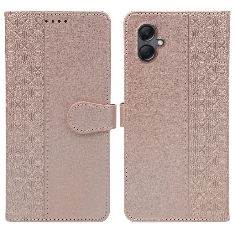 For Samsung Galaxy A06 Case Magnetic Clasp Four-Leaf Clover Leather Phone Cover