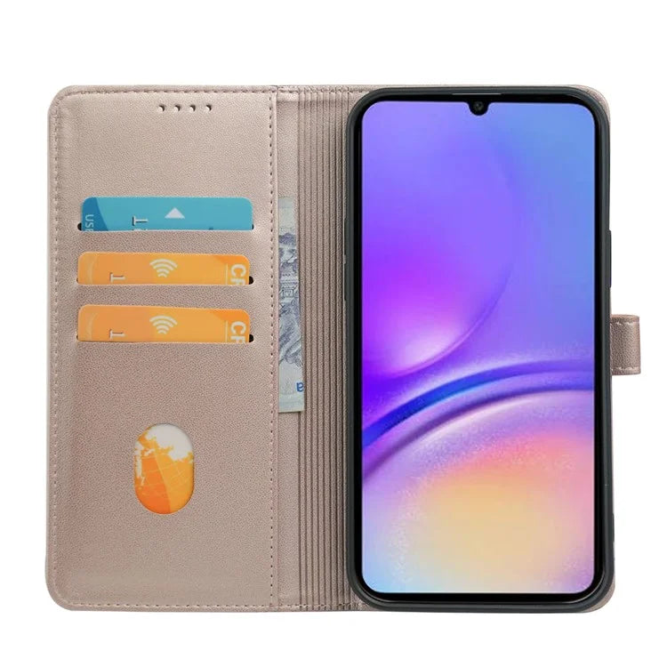 For Samsung Galaxy A06 Case Magnetic Clasp Four-Leaf Clover Leather Phone Cover