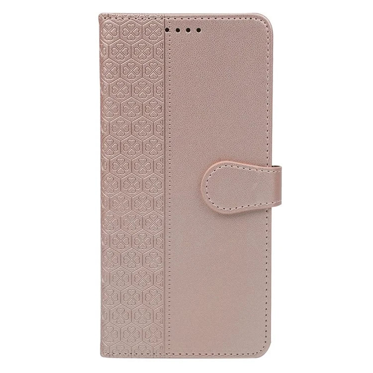 For Samsung Galaxy A06 Case Magnetic Clasp Four-Leaf Clover Leather Phone Cover