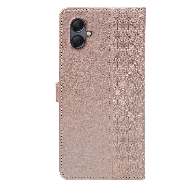 For Samsung Galaxy A06 Case Magnetic Clasp Four-Leaf Clover Leather Phone Cover