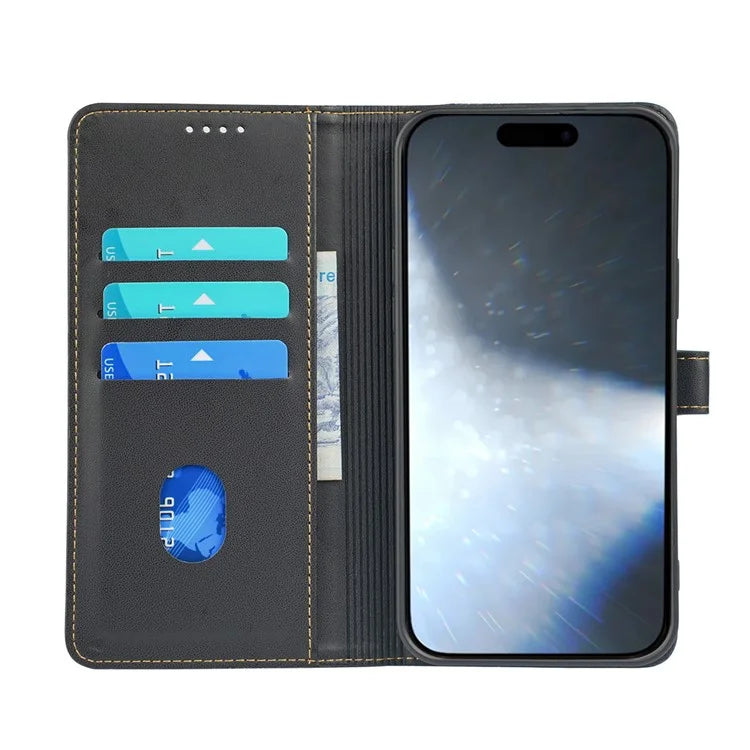 For iPhone 16 Case Magnetic Clasp Four-Leaf Clover Leather Phone Cover