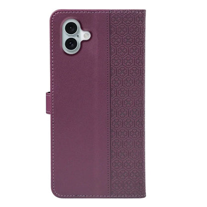 For iPhone 16 Case Magnetic Clasp Four-Leaf Clover Leather Phone Cover