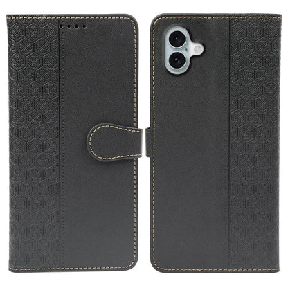 For iPhone 16 Plus Case Magnetic Clasp Four-Leaf Clover Leather Phone Cover