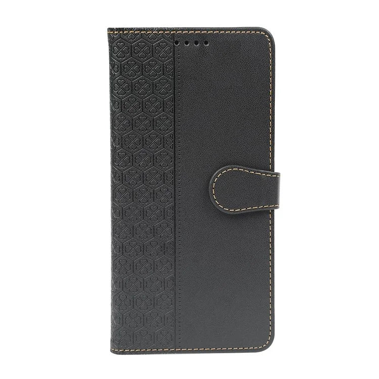 For iPhone 16 Plus Case Magnetic Clasp Four-Leaf Clover Leather Phone Cover